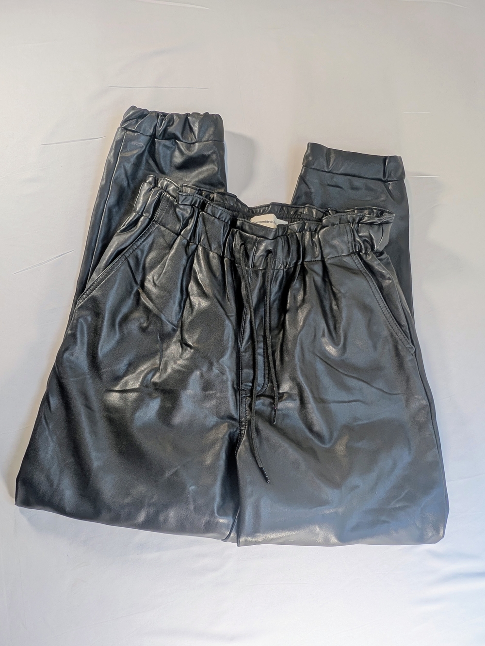 Abercrombie & Fitch Black Faux Leather Joggers